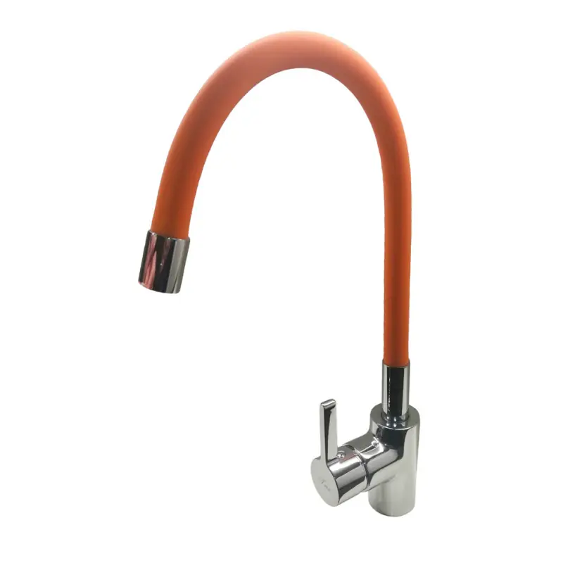 Premium TRIX 1008O Kuchyňská vodovodní baterie s flexi oranžovým ramínkem, CHROM/ORANŽOVÁ