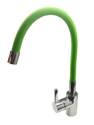 Nu Kopen TRIX 1008Z Kuchyňská vodovodní baterie s flexi zeleným ramínkem, CHROM/ZELENÁ