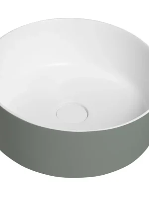 Ihned K Objednání THIN umyvadlo na desku, Rockstone, Ø 38 cm, verde/bílá mat