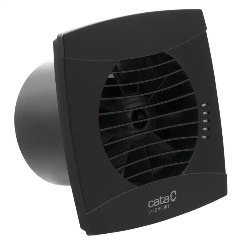 Merkproduct UC-10 TH koupelnový ventilátor axiální s automatem, 8W, potrubí 100mm, černá
