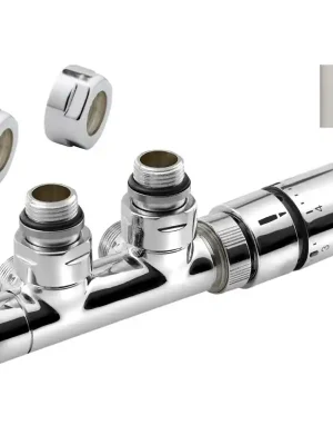 Nejlepší Cena TWIN připojovací sada ventilů termostatická pro středové připojení 50mm, provedení broušená nerez