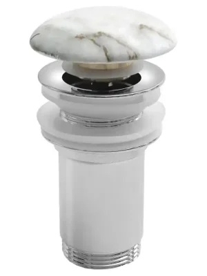 Vysoce Kvalitní Umyvadlová výpust 5/4“, click-clack, keramická zátka, 10-50mm, bianco carrara