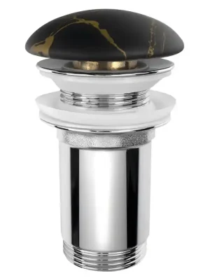 Koupit Online Umyvadlová výpust 5/4“, click-clack, keramická zátka, 10-50mm, portoro mramor