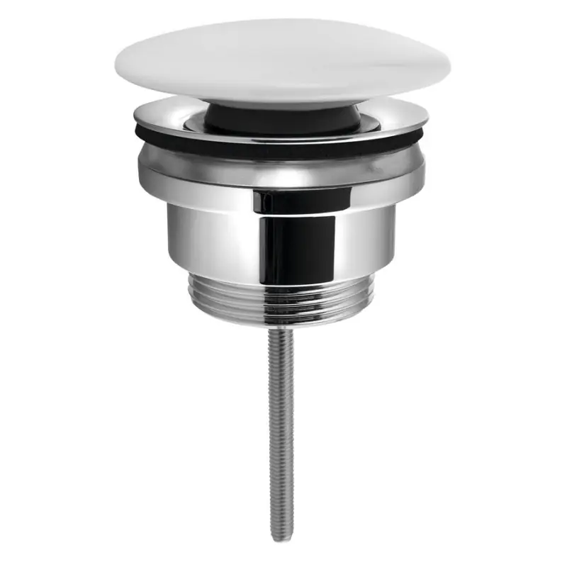 Superprijs Umyvadlová výpust 5/4“, click-clack, keramická zátka, 5-65mm, bílá