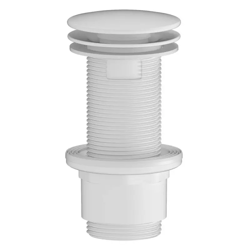 Gereduceerde Prijs Umyvadlová výpust 5/4“, neuzavíratelná, velká zátka, 10-80mm, ABS/bílá mat