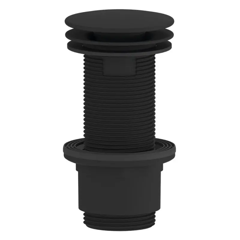 Superprijs Umyvadlová výpust 5/4“, neuzavíratelná, velká zátka, 10-80mm, ABS/černá mat