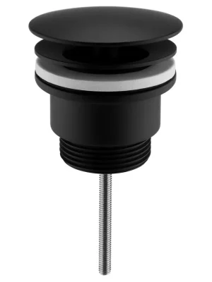 Umyvadlová výpust 5/4“, neuzavíratelná, velká zátka, 5-65mm, černá mat Nejnovější Verze