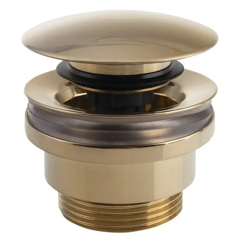 Umyvadlová výpust 5/4“, tichý click-clack, velká zátka, tl.5-55mm, zlato Rechtstreeks Van De Fabrikant