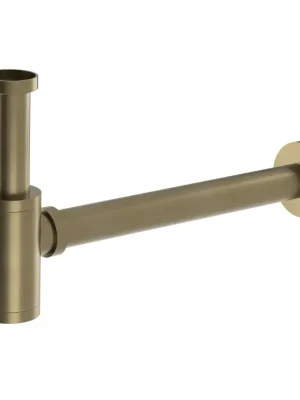 Umyvadlový sifon 5/4", odpad 32mm, kulatý, zlato mat Premium