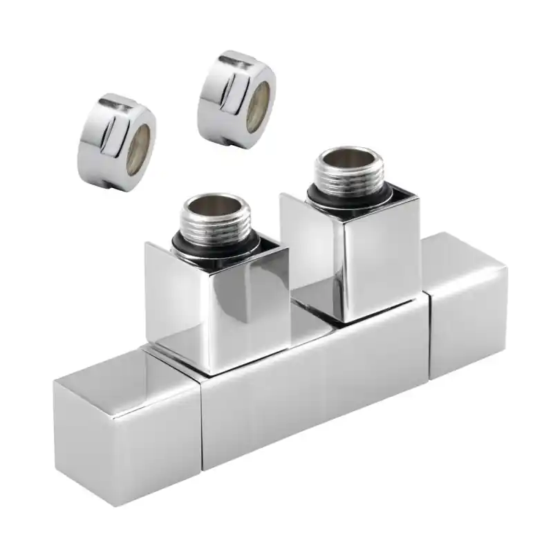 Beperkte Voorraad CUBE TWIN připojovací sada ventilů pro středové připojení, rozteč 50 mm, chrom