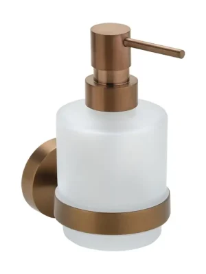 Značkový X-ROUND COPPER dávkovač mýdla 200ml, mléčné sklo, měď mat