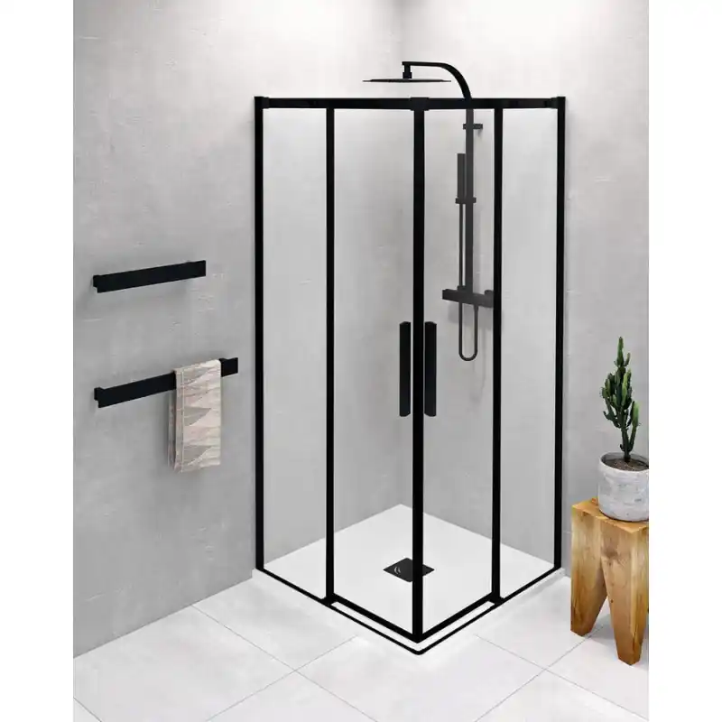 ALTIS LINE BLACK čtvercový sprchový kout 900x900 mm, rohový vstup, čiré sklo Nu Kopen