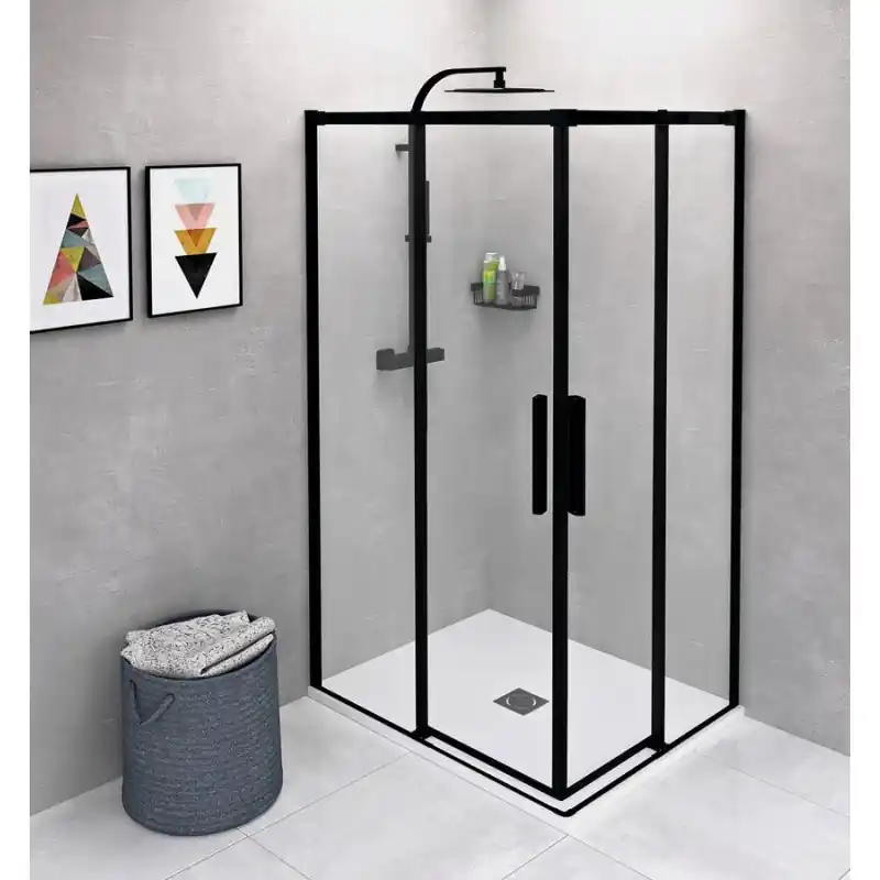 Finale Uitverkoop ALTIS LINE BLACK obdélníkový sprchový kout 900x800 mm, L/P varianta, rohový vstup, čiré sklo