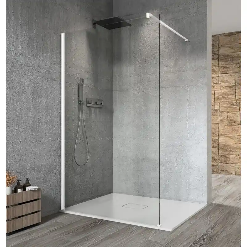 VARIO WHITE jednodílná zástěna k instalaci ke stěně, čiré sklo, 900 mm Alleen Vandaag