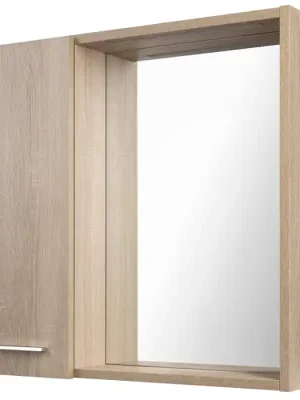 Alleen Vandaag ZOJA/KERAMIA FRESH STRIP galerka s LED osvětlením, 60x60x14cm, levá, dub platin