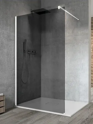 VARIO WHITE jednodílná sprchová zástěna k instalaci ke stěně, kouřové sklo, 1000 mm Snelle Levering