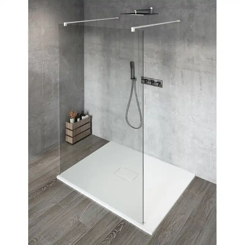Populair VARIO WHITE jednodílná sprchová zástěna do prostoru, čiré sklo, 1000 mm