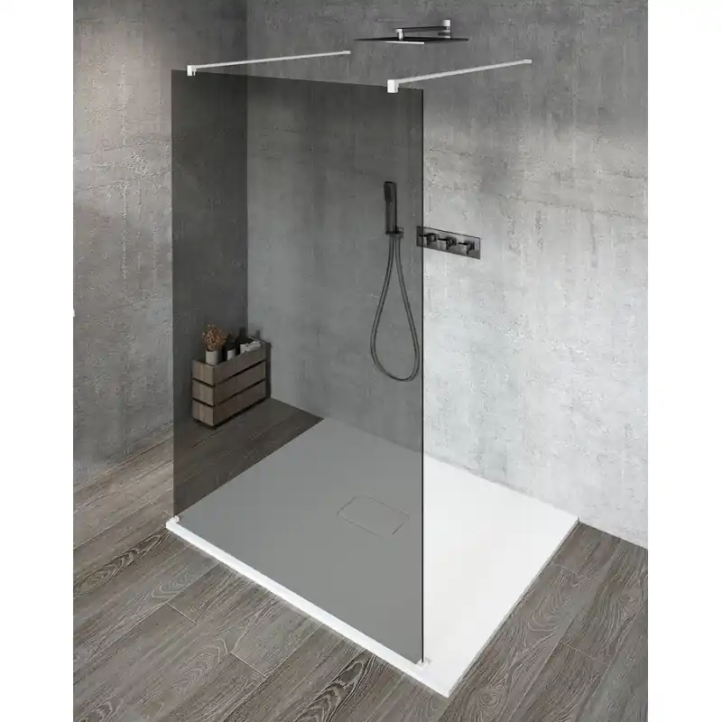 VARIO WHITE jednodílná sprchová zástěna do prostoru, kouřové sklo, 700 mm Koop Vandaag