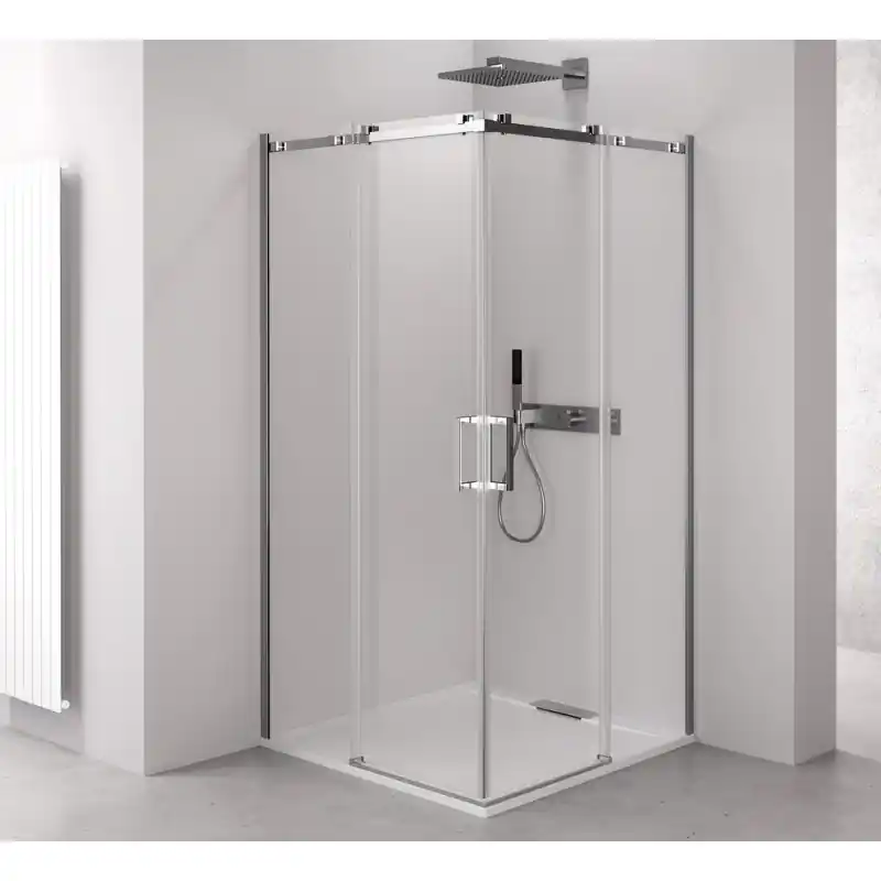 Premium THRON LINE SQUARE obdélníkový sprchový kout 1000x800mm, hranaté pojezdy, rohový vstup