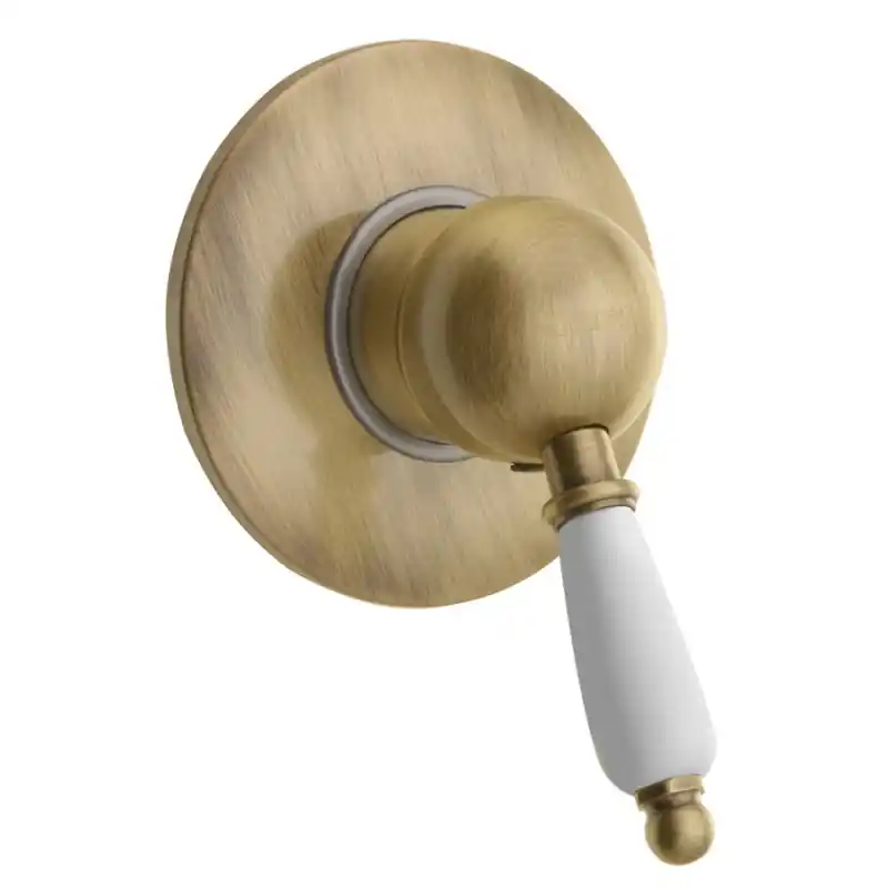 Actieprijs KIRKÉ WHITE podomítková sprchová baterie, 1 výstup, bílá páčka, bronz