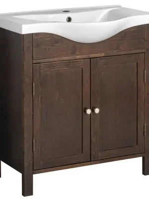 Premium AMBRA umyvadlová skříňka 75,5x82x34,5cm, mořený smrk