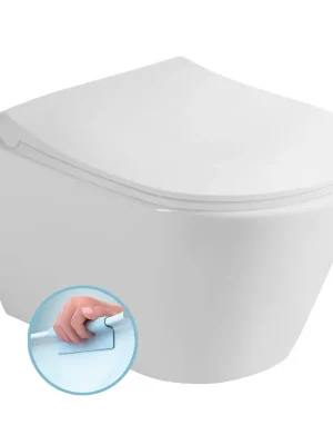 AVVA SHORT závěsná WC mísa, Rimless, 35,5x49cm, bílá Levný