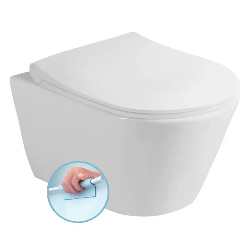 AVVA SHORT závěsná WC mísa, Rimless, 35,5x49cm, bílá Lage Kosten