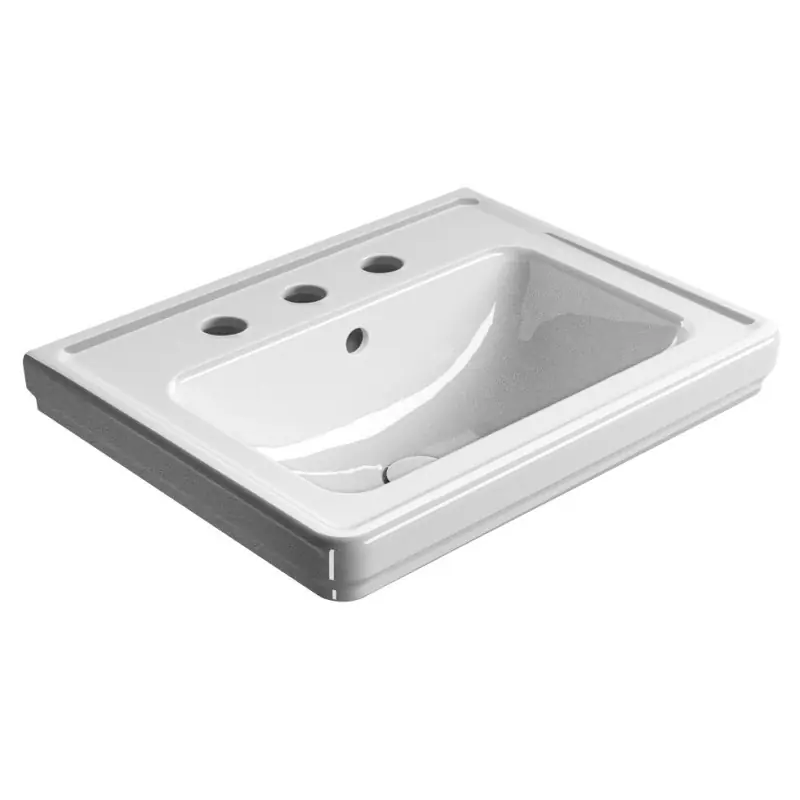 CLASSIC keramické umyvadlo 60x46cm, 3 otvory, bílá ExtraGlaze Gratis Retour