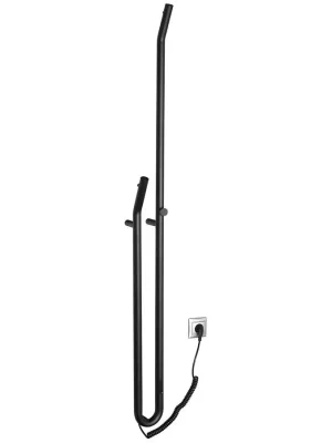 DUOPASSO elektrický sušák ručníků s časovačem, 122x1700mm, 45 W, černá mat Sezónní Sleva