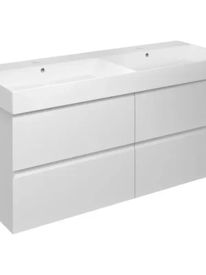 Certifikovaný FILENA dvojumyvadlová skříňka 118x51,5x43cm, bílá mat