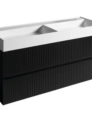 FILENA dvojumyvadlová skříňka 118x51,5x43cm, černá mat strip Blesková Nabídka