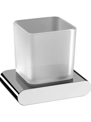FLORI držák kartáčků, chrom/sklo satin Premium