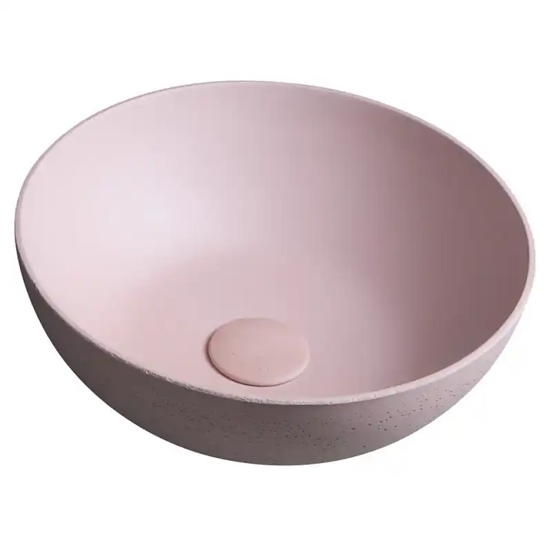 Laatste Versie FORMIGO betonové umyvadlo na desku, Ø 39cm, růžová