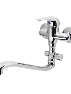 AQUALINE nástěnná umyvadlová/vanová baterie, rozteč 100mm, chrom Seizoensaanbieding