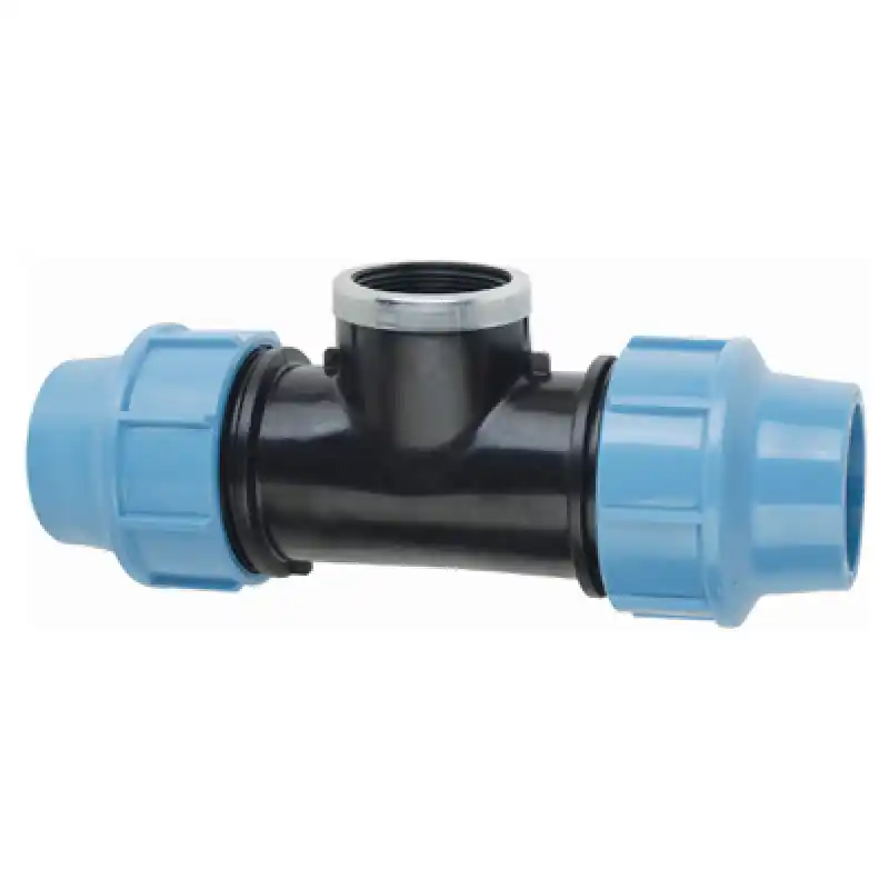 PE T-kus s vnitřním závitem 32 mm x 1" x 32 mm Beperkte Voorraad