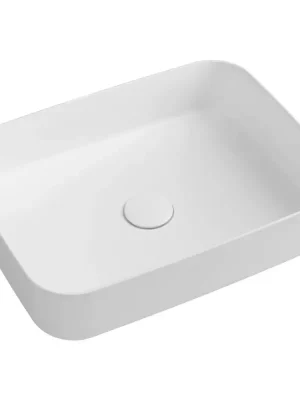 Gratis Retour INFINITY RECTANGLE keramické umyvadlo na desku, 50x36cm, bílá mat