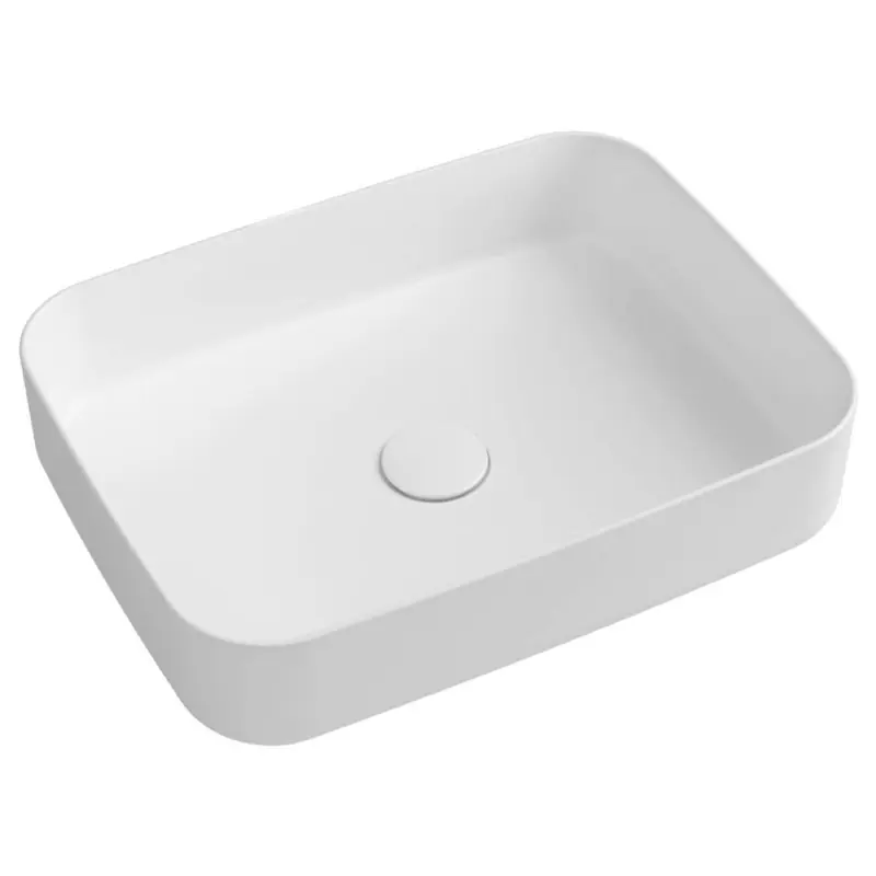 Gratis Retour INFINITY RECTANGLE keramické umyvadlo na desku, 50x36cm, bílá mat