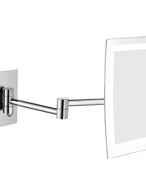 Omezená Nabídka Kosmetické zrcátko s LED osvětlením, hranaté, chrom