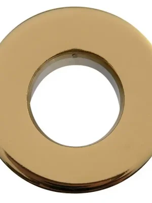 Kovová krytka přepadu umyvadla, 30 mm, zlato Nejnovější Verze