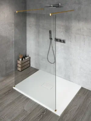 Actieprijs VARIO GOLD MATT jednodílná sprchová zástěna do prostoru, čiré sklo, 900 mm