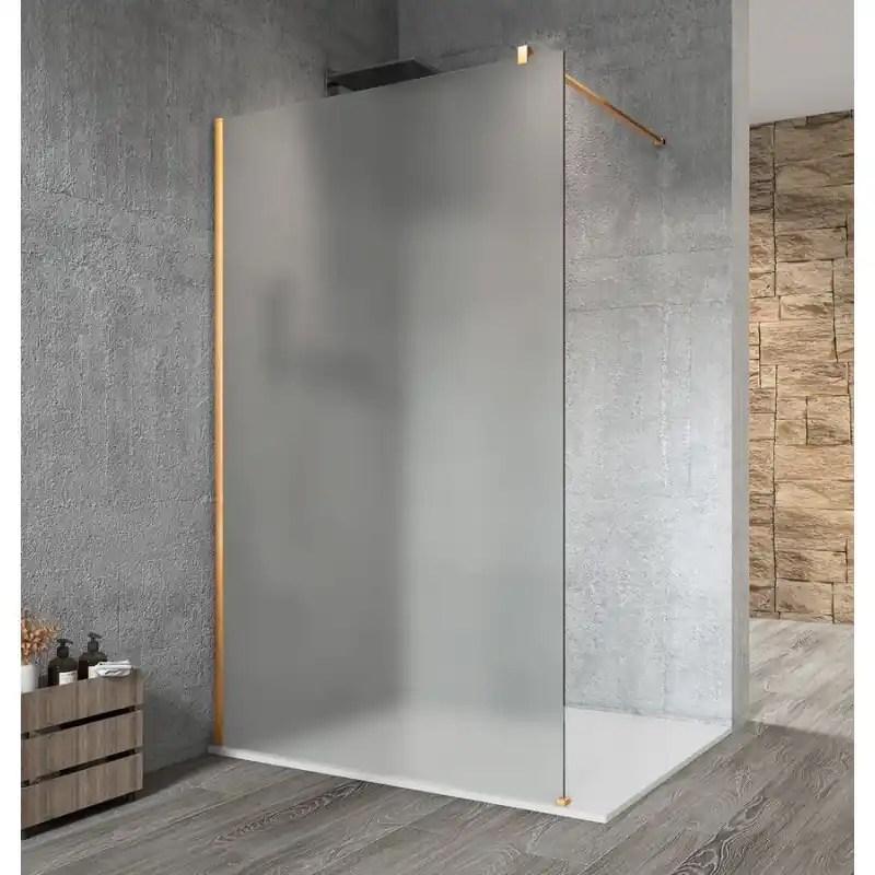 Flitsaanbieding VARIO GOLD MATT jednodílná sprchová zástěna k instalaci ke stěně, matné sklo, 1400 mm