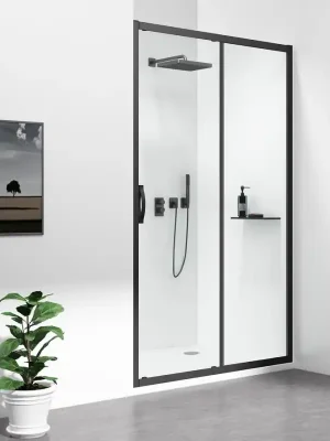Vysoce Kvalitní SIGMA SIMPLY BLACK sprchové dveře posuvné 1100 mm, čiré sklo