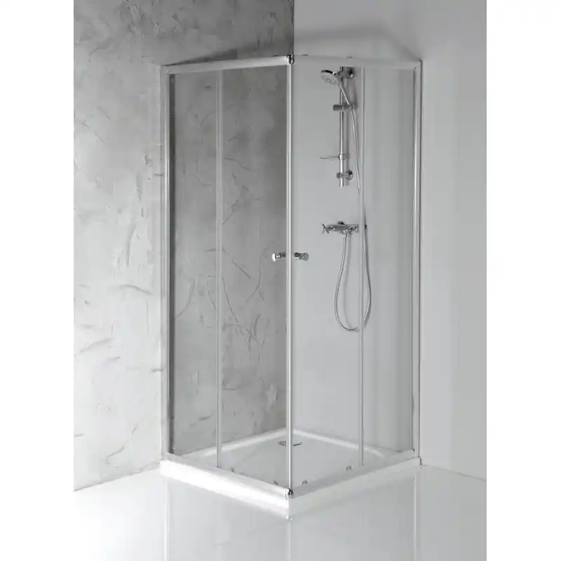 AGGA čtvercová sprchová zástěna 800x800mm, čiré sklo Op = Op