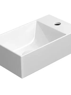 Flitsaanbieding KUBE X keramické umyvadlo 40x23 cm, pravé/levé, bílá ExtraGlaze