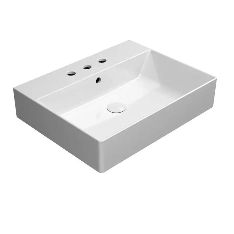 KUBE X keramické umyvadlo 60x47cm, 3 otvory, bílá ExtraGlaze Aanbieding