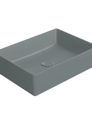 Korting KUBE X keramické umyvadlo na desku, 50x37cm, agave mat