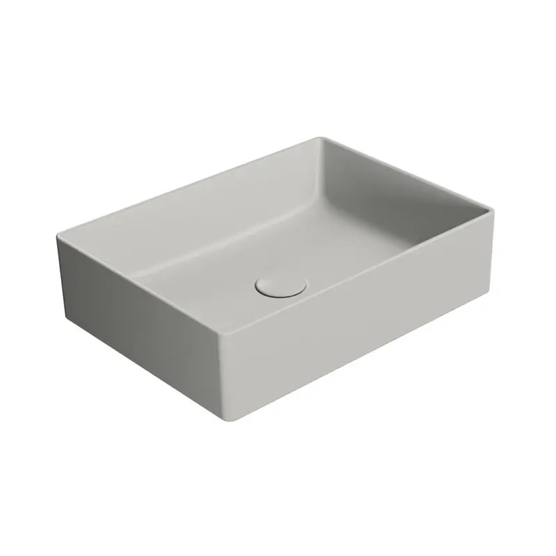 KUBE X keramické umyvadlo na desku, 50x37cm, cenere mat Seizoensaanbieding