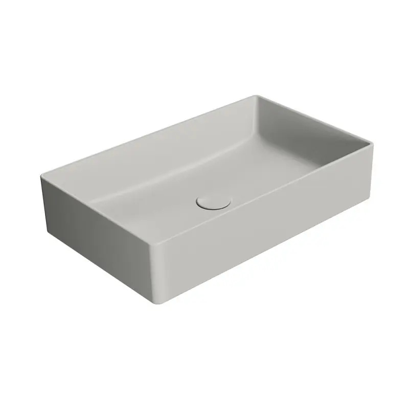 Laatste Kans KUBE X keramické umyvadlo na desku, 60x37cm, cenere mat