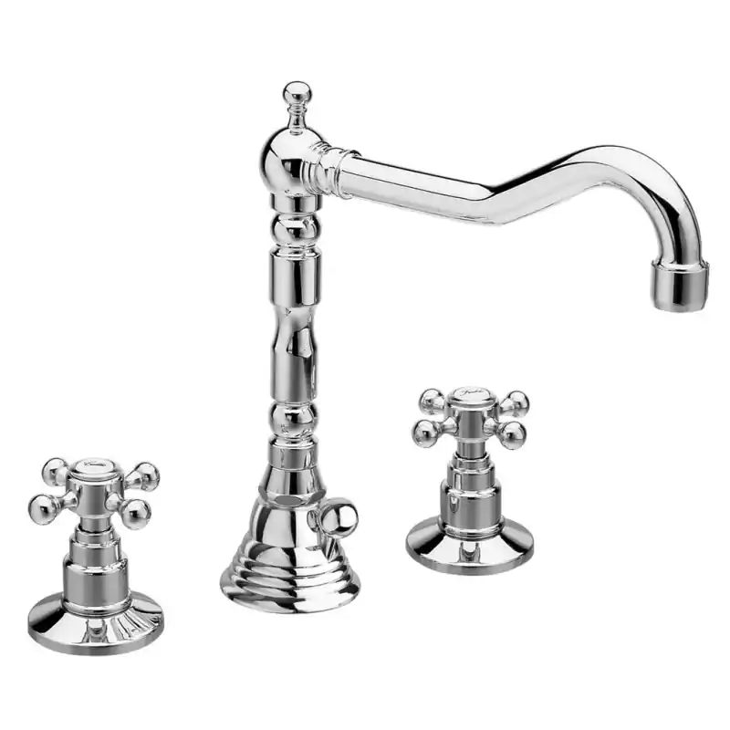 Uitverkoop ANTEA tříprvková umyvadlová baterie s retro hubicí, s výpustí, chrom