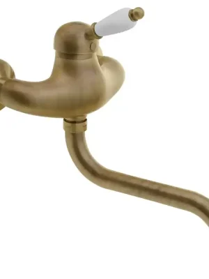 KIRKÉ WHITE nástěnná baterie, bílá páčka, bronz Nejlepší Cena
